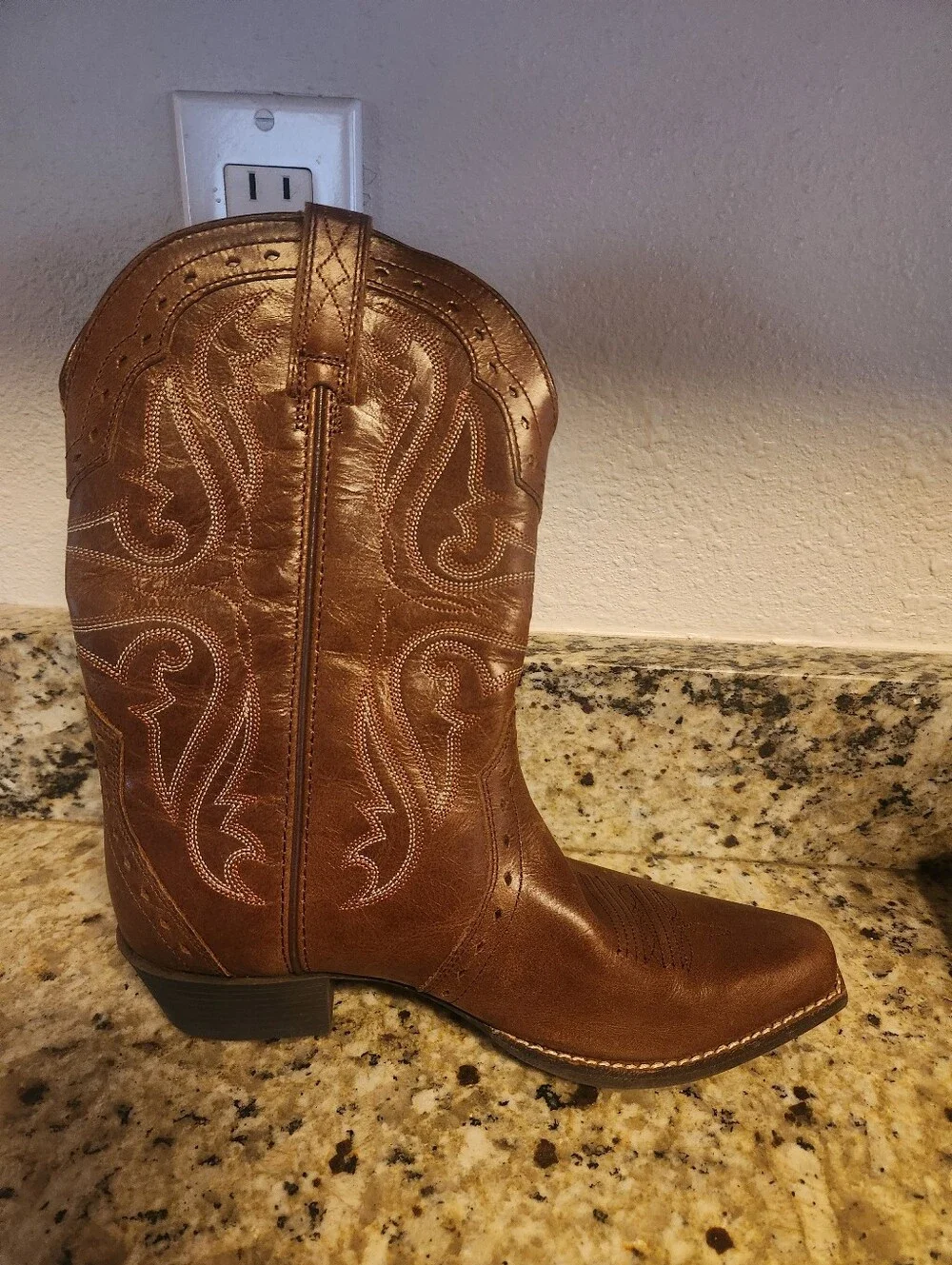 Ariat Youth Size 4 Girls Heritage X Snip Toe Cowgirl Leather Boots